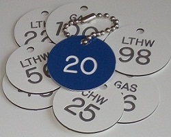 Traffolyte Valve Tags (Pack of 20) - Incl FREE TEXT Engraving